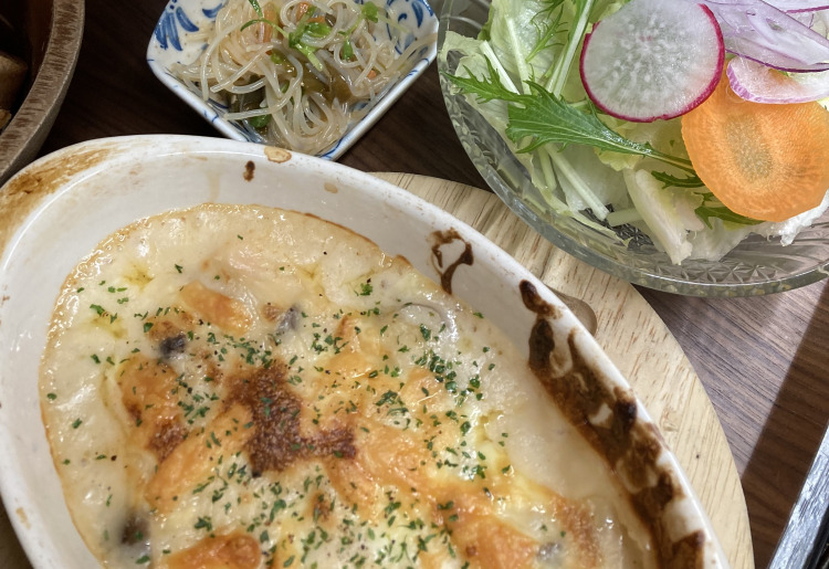 エビとキノコのグラタンランチ